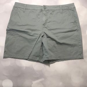 St. John’s Bay Green Khaki Cotton Twill Shorts 14